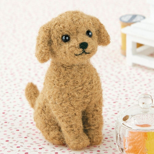 Hamanaka Needle Felting Kit: Crafting Cute Animals with Wool - Toy Poodle Dog