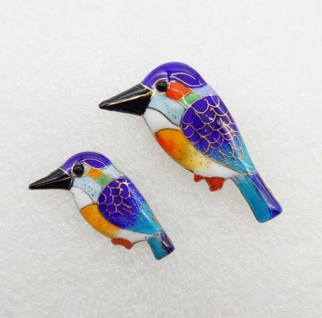 Kingfisher - Japanese cloisonné enamel Pin Badge Brooch Made-to-order NEW
