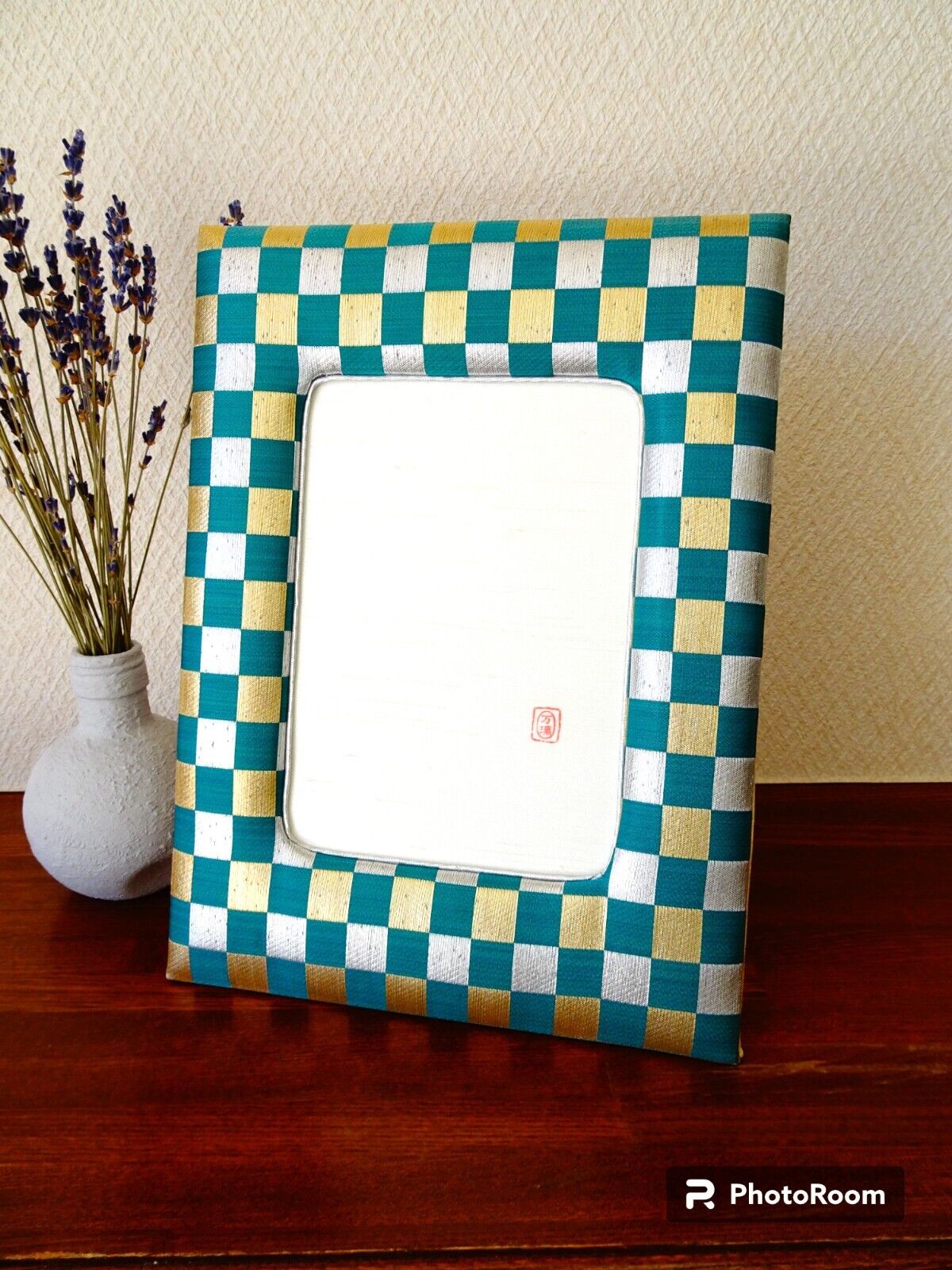 Handcrafted Japanese Kimono Photo Frame, Square, Unique Oriental Decor Gift Item