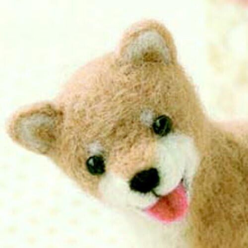 Hamanaka Needle Felting Kit: Crafting Cute Animals w/ Wool - Shiba inu Dog