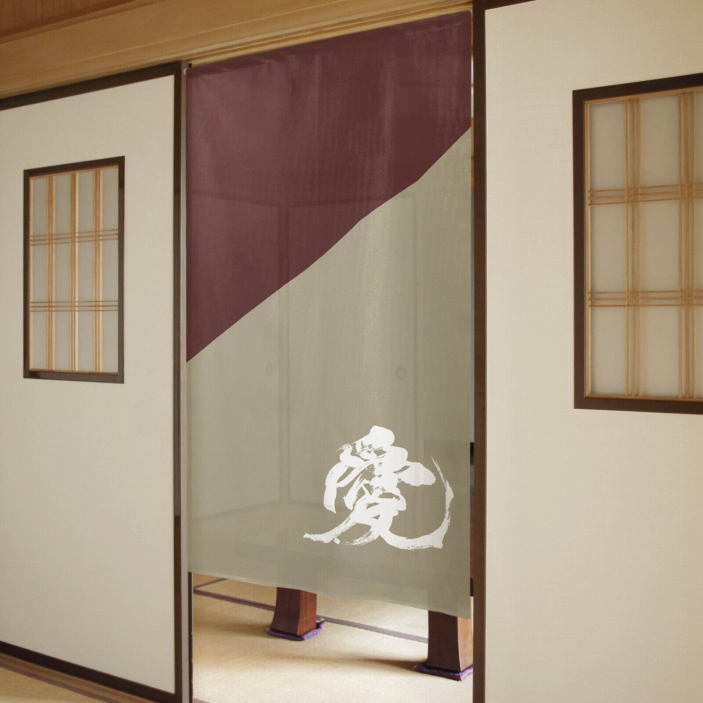 Japanese Noren Door Curtain Room Divider - Love in Kanji, Chinese Character