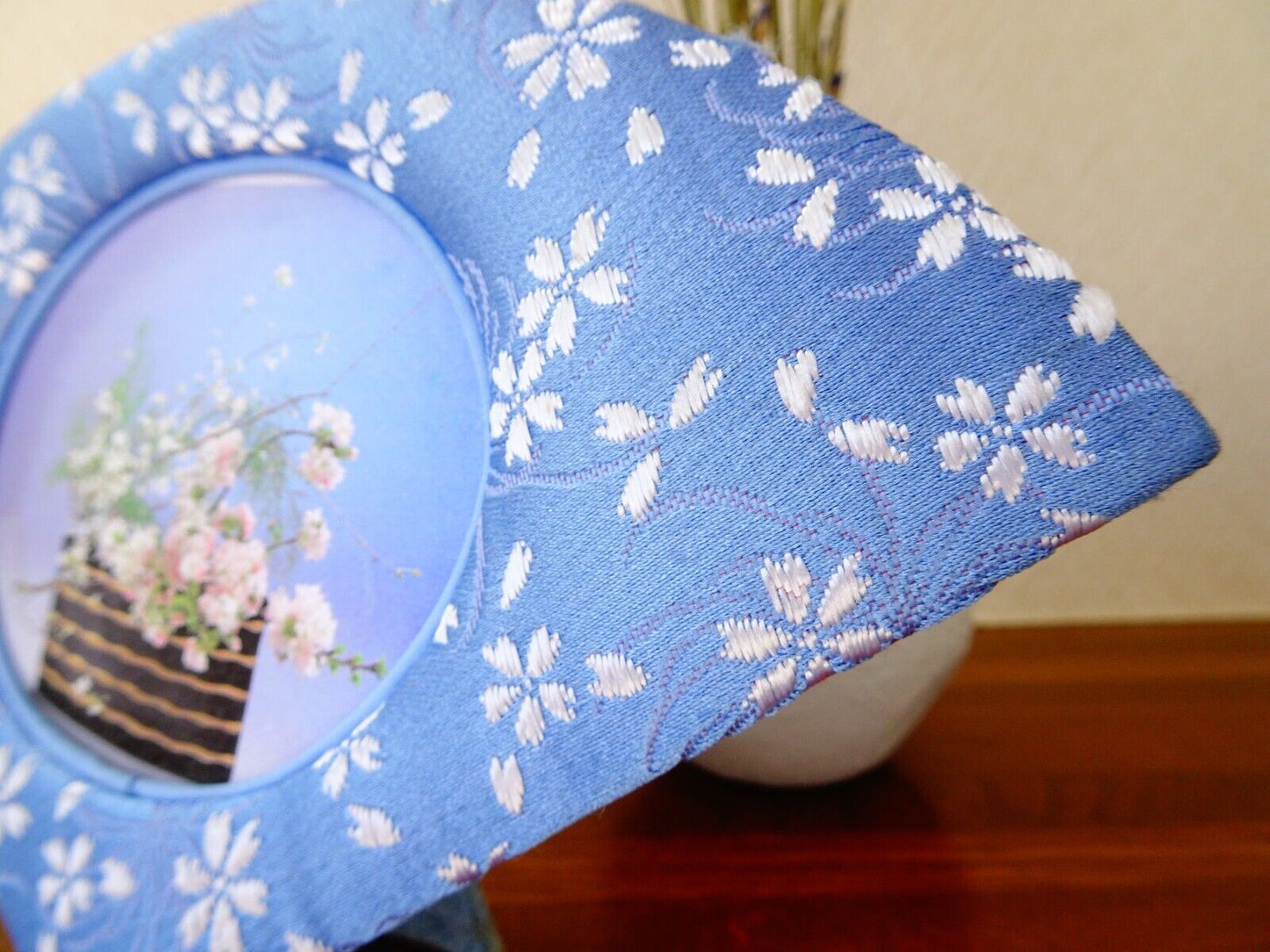 Handcrafted Japanese Kimono Photo Frame, Blue, Unique Oriental Decor Gift Item