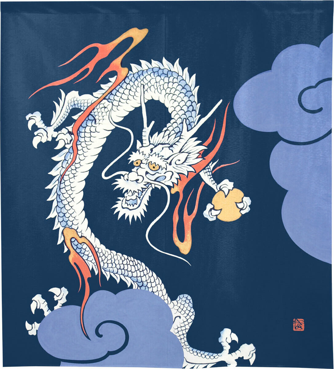 Made to order Premium Short Japanese Noren Door Decorate Curtain Rising Dragon