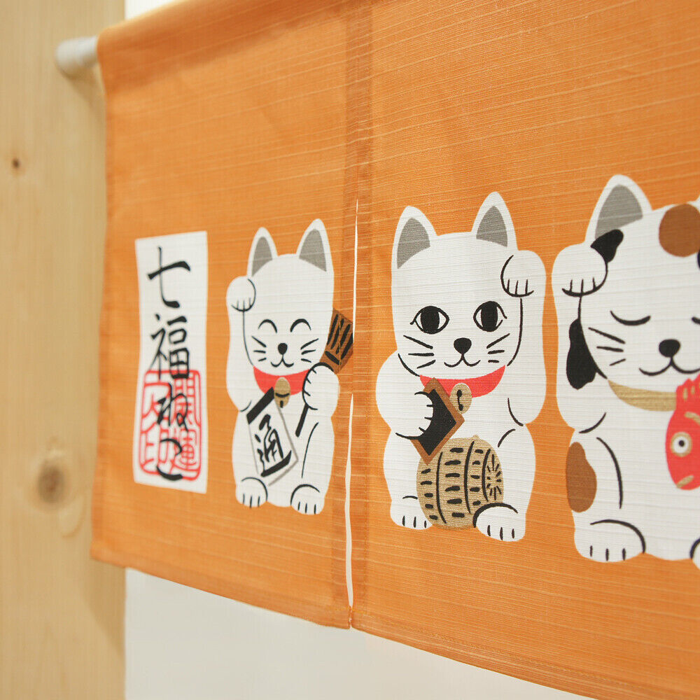 Maneki neko Lucky Cat Japanese Noren Door Curtain Entrance decoration Curtain