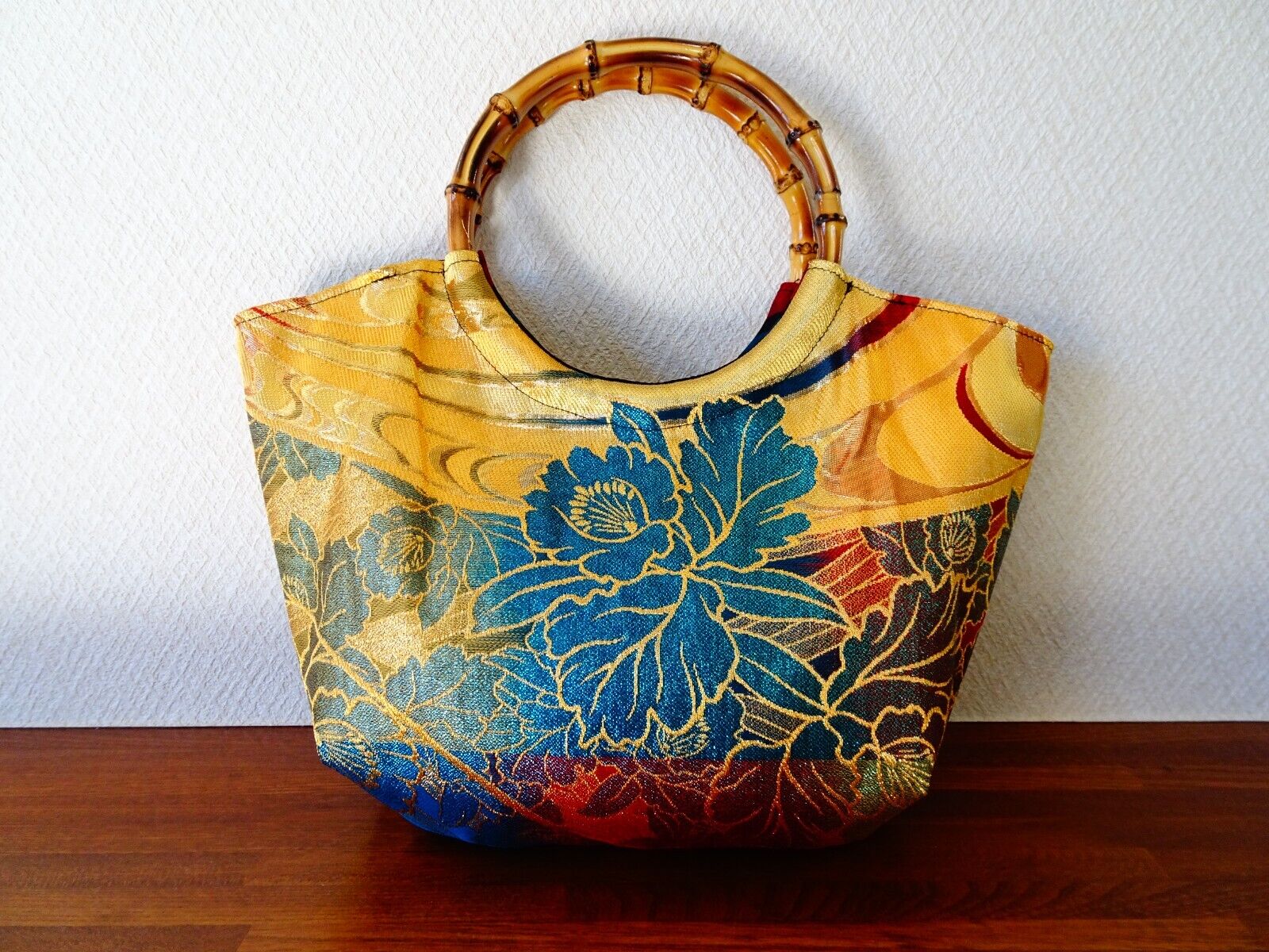 Handmade Japanese Kimono Handbag, Vintage Silk, Elegant Granny Bag, Unique Gift