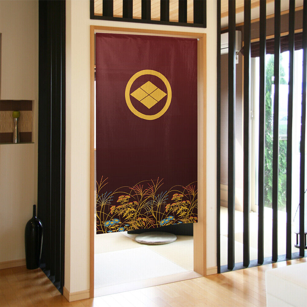 Kamon Japanese Family Crest Noren Door Curtain Room Divider - Takeda Diamond