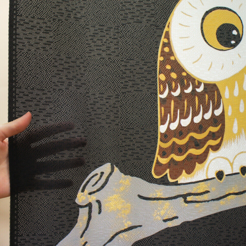 Made to order Premium Japanese Noren Door Curtain Owl Family and Full Moon 