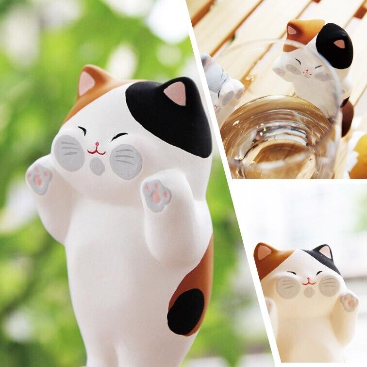 Squishy-Faced Cat Ceramic Toy Decoration Window Decor Ornament RYUKODO Japan