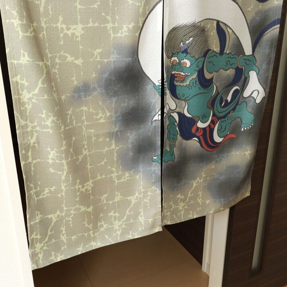 Fujin & Raijin Japanese Noren Door Decorate Curtain Room Divider Drapes