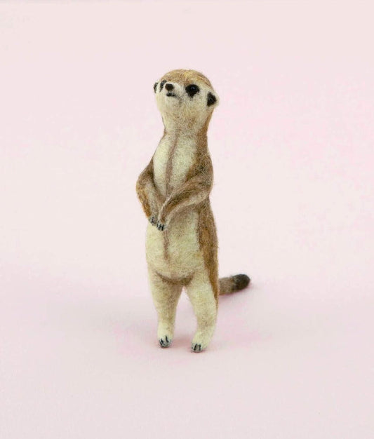 Hamanaka Needle Felting Kit: Crafting Cute Animals with Wool - Meerkat