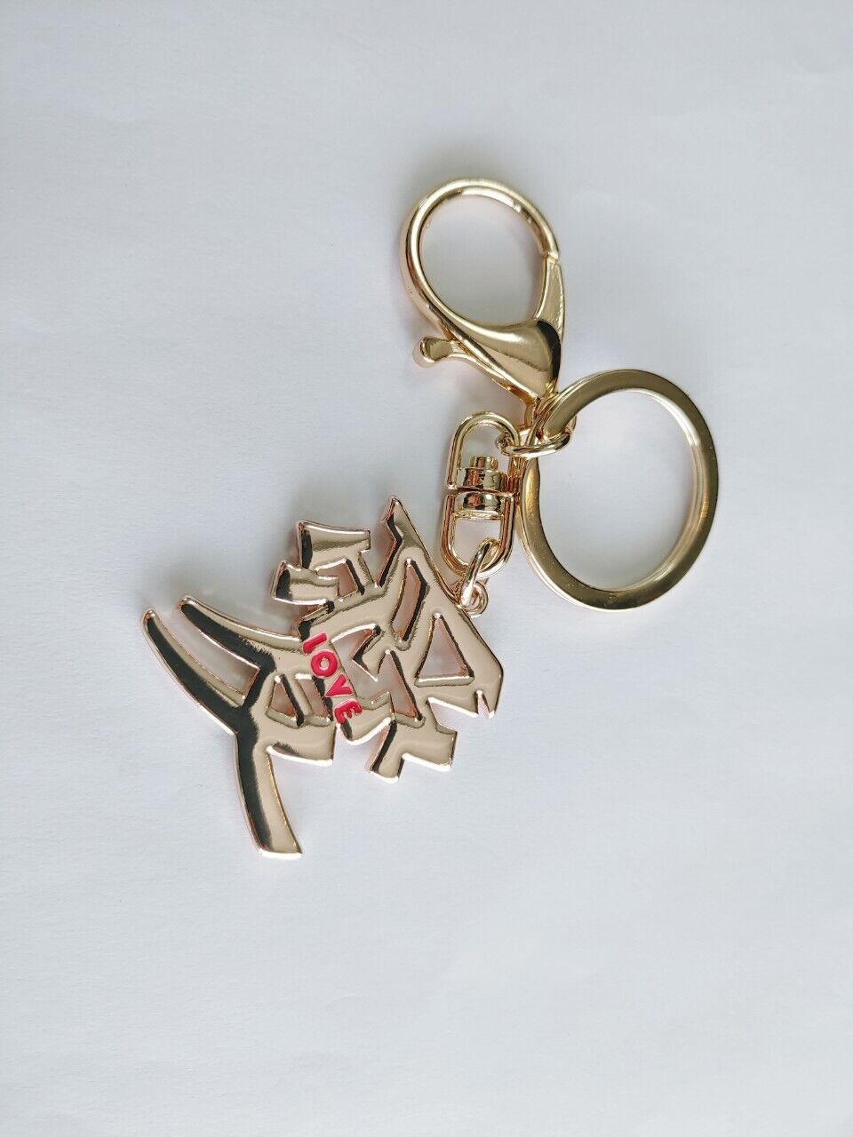 Sansan Japanese Metallic Keychain - Love Design | Unique Key Ring Gift