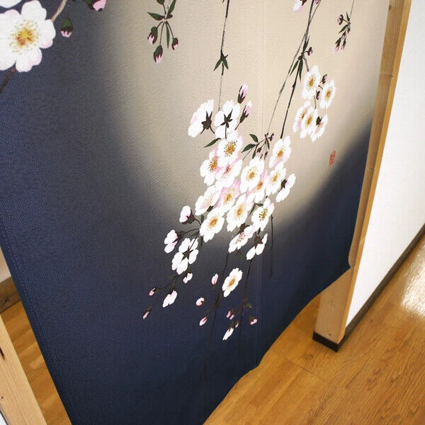 Made to order Premium Japanese Noren Door Decorate Curtain Night Cherry Blossoms