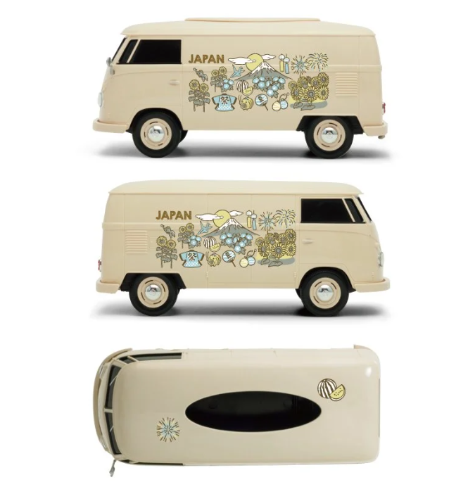 Volkswagen Bus Tissue Case with Cup holder - Japanese Summer Version.