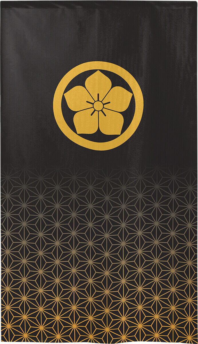 Kamon Japanese Family Crest Noren Door Curtain Room Divider - Bellflower