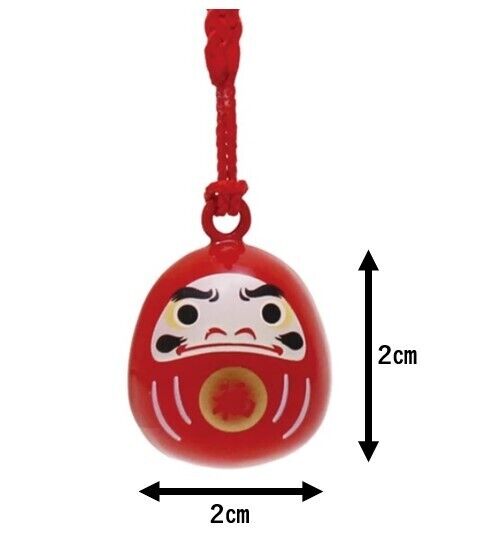 Ryukodo Japanese Keychain Charm Red Daruma Wish Making Good Luck Health & Wealth