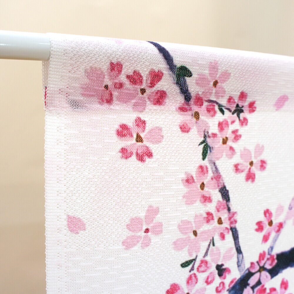 Made to order Premium Japanese Noren Door Curtain Sakura Cherry Blossoms & Owl