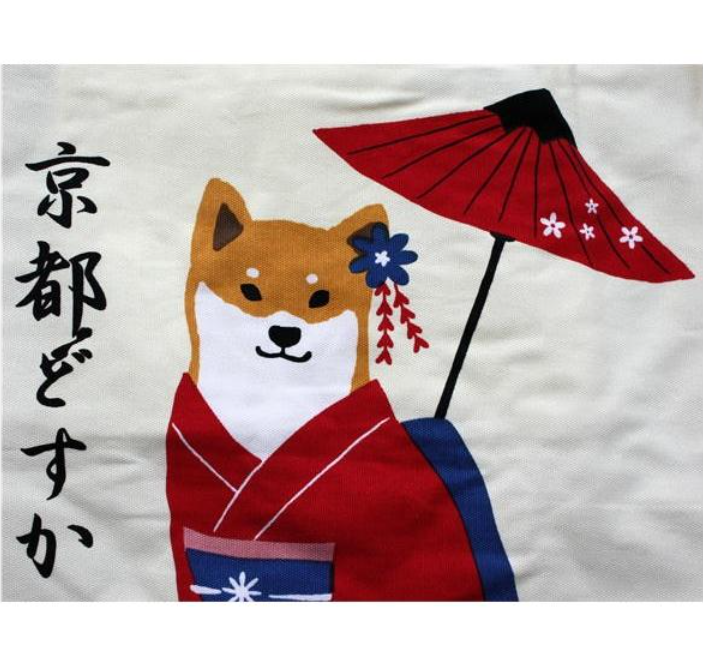 Shiba Inu "Shibata san" Cotton A4 size Tote Bag : Kyoto.