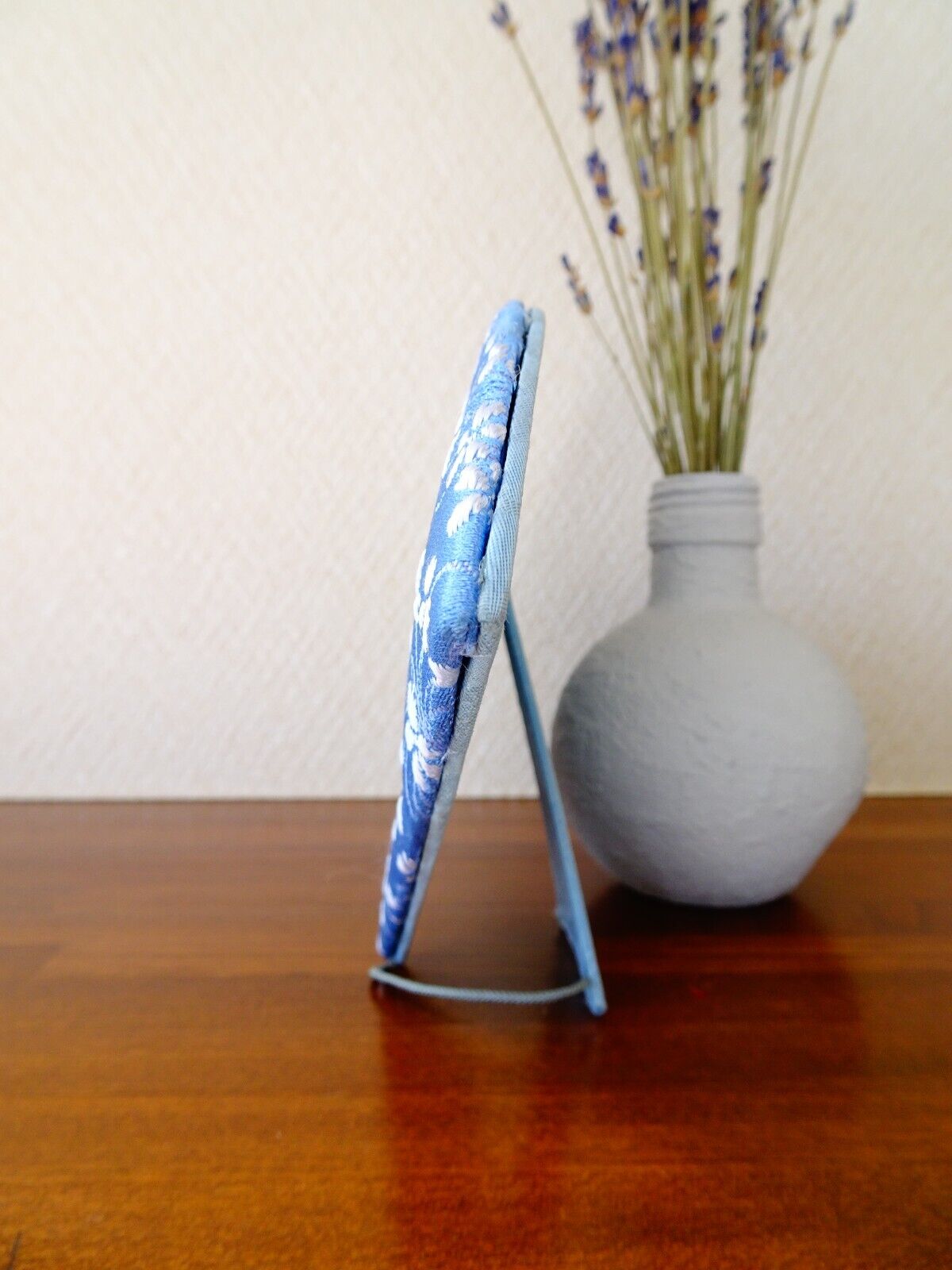 Handcrafted Japanese Kimono Photo Frame, Blue, Unique Oriental Decor Gift Item