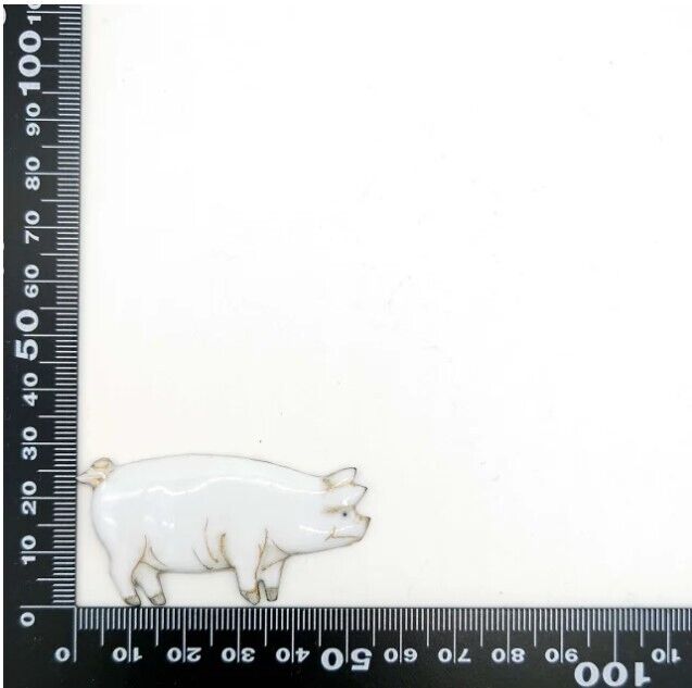 Good Luck Pig Motif - Japanese cloisonné enamel Mini Brooch Made-to-order NEW