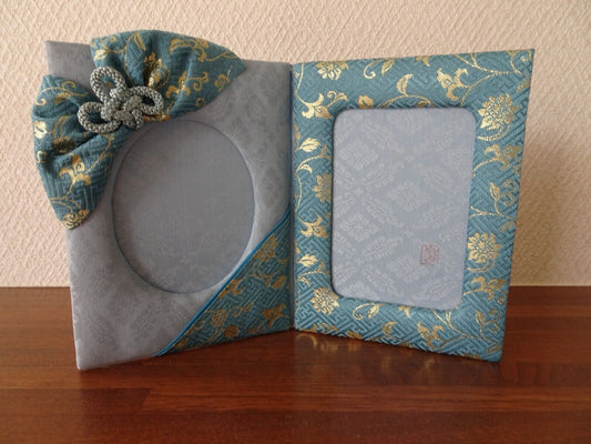 Mari Photo Frames Vintage Kimono Photo Frame Blue Small Double 12.5 x 16.5cm