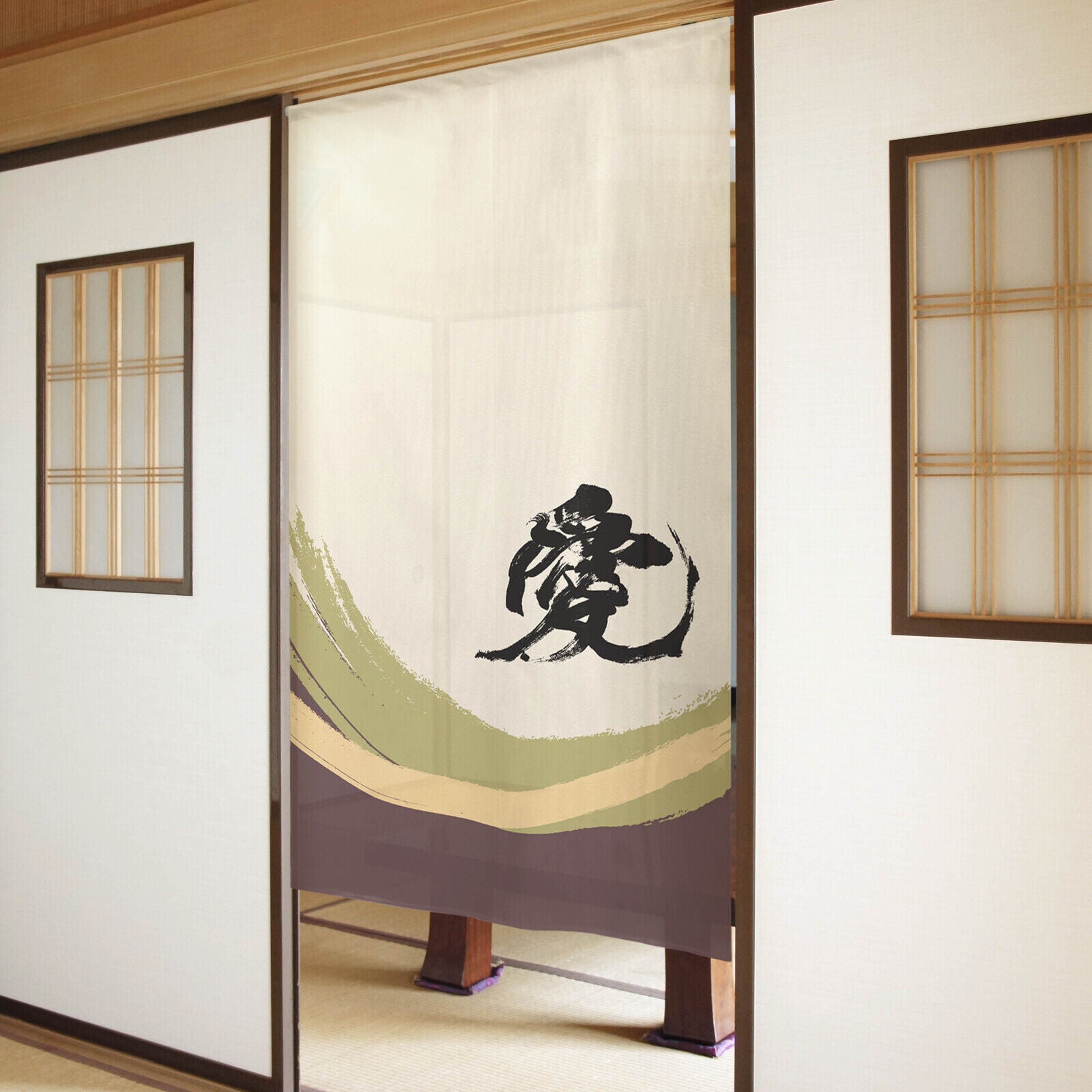 Japanese Noren Door Curtain Room Divider - Love in Kanji, Chinese Character
