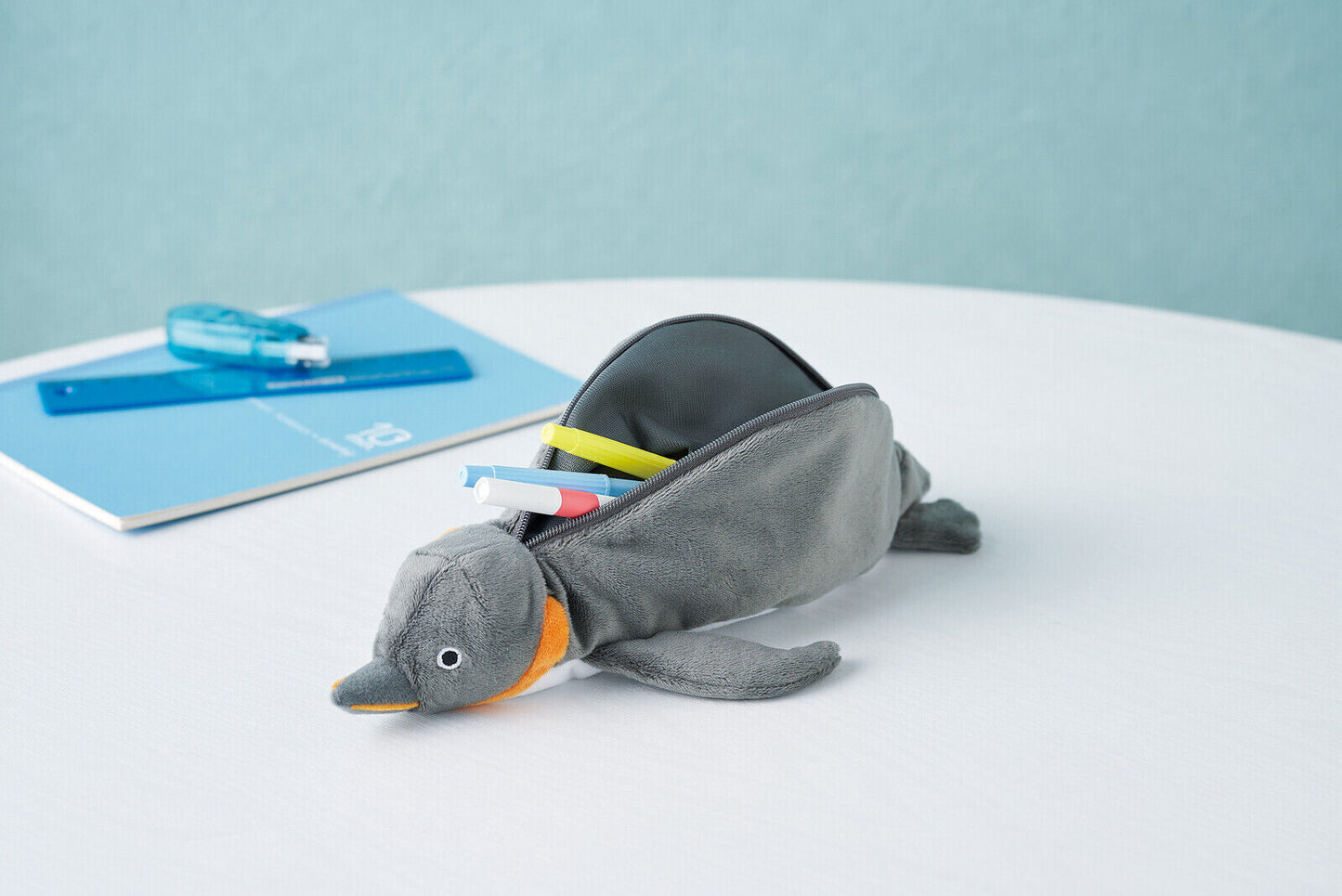 SETOCRAFT Penguin Plush Toy Pencil Case Pen Holder Multi Purpose Small Pouch