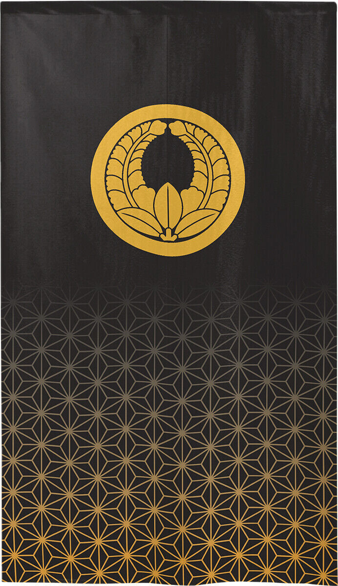 Kamon Japanese Family Crest Noren Door Curtain Room Divider - Rising Wisteria