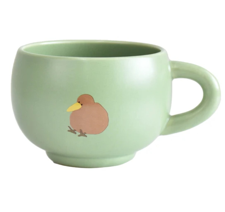 Ippinsha "Rareni." Animal Design Round Coffee cup : Kiwi Bird.