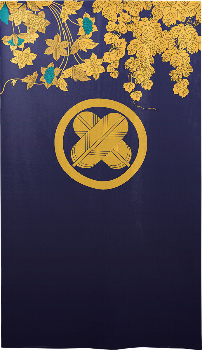 Kamon Japanese Family Crest Noren Door Curtain Room Divider - Hawk Wings