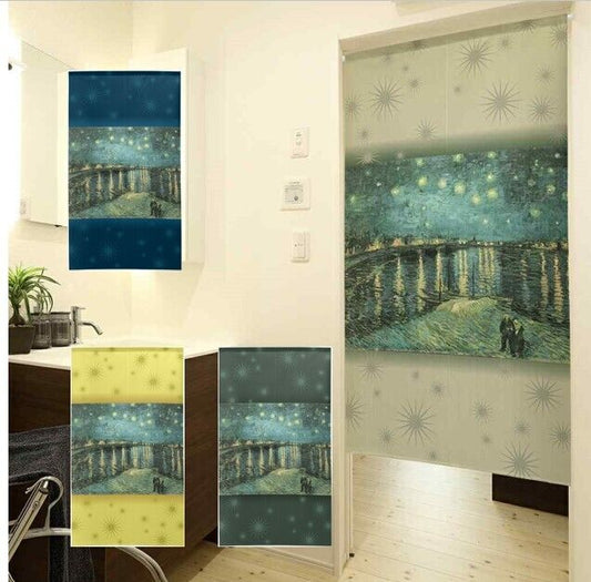 Vincent van Gogh - Starry Night Over the Rhone Noren Door Curtain Made to order