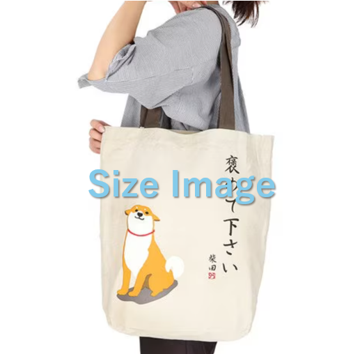 Shiba Inu "Shibata san" Cotton A4 size Tote Bag : Torii Gates.