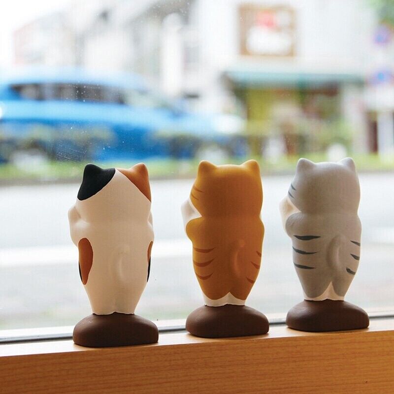 Squishy-Faced Cat Ceramic Toy Decoration Window Decor Ornament RYUKODO Japan