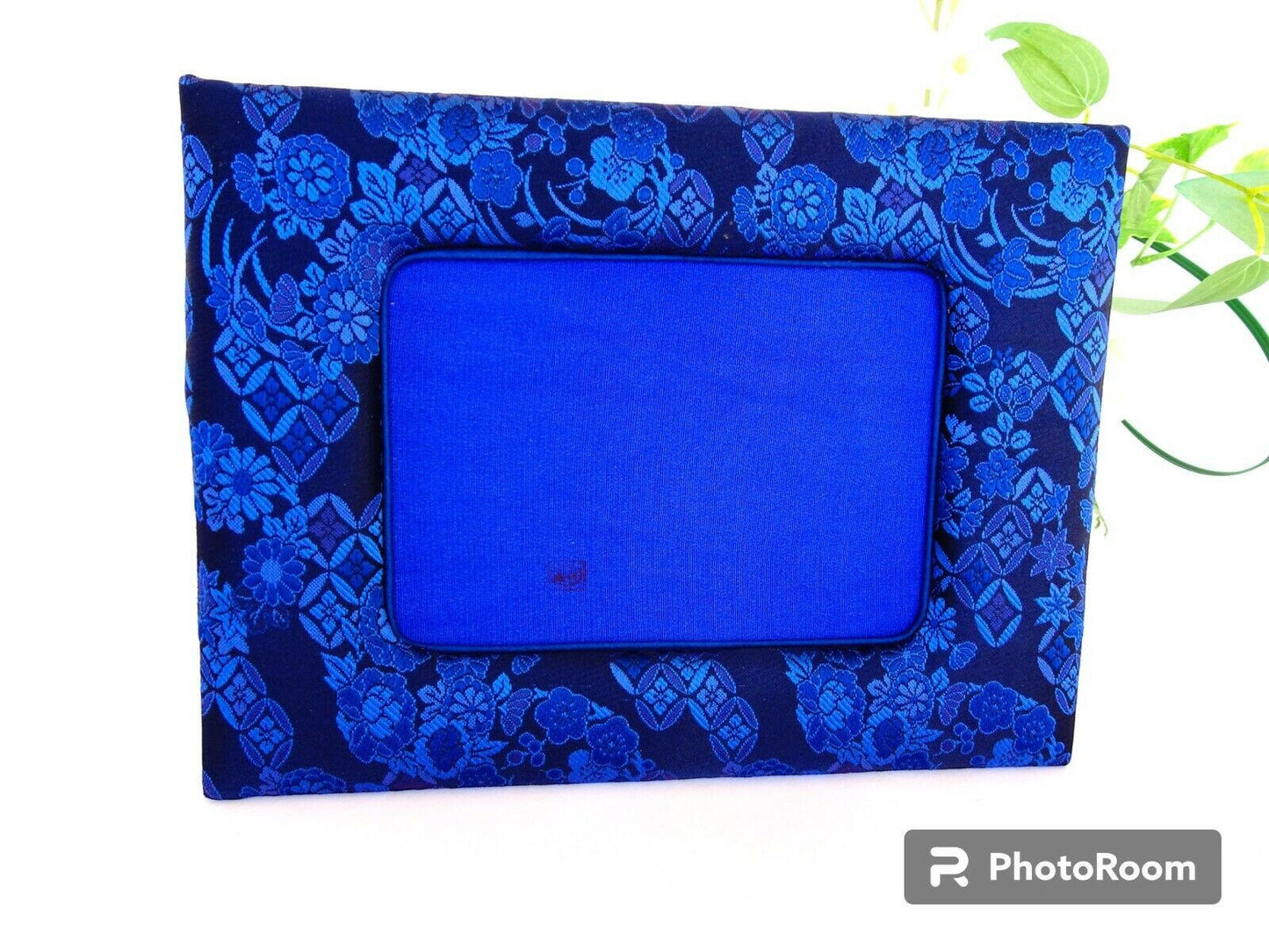 Handcrafted Japanese Kimono Photo Frame, Blue, Unique Oriental Decor Gift Item