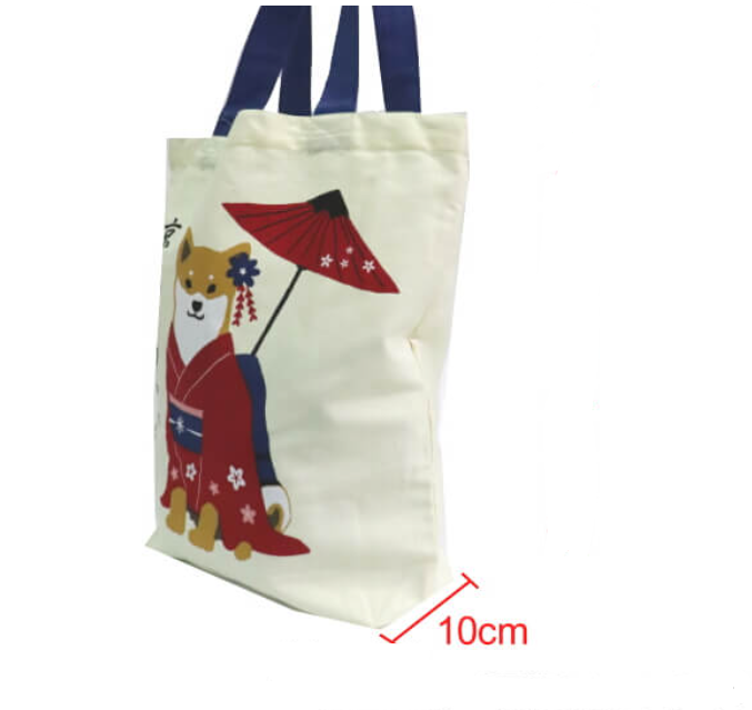 Shiba Inu "Shibata san" Cotton A4 size Tote Bag : Kyoto.