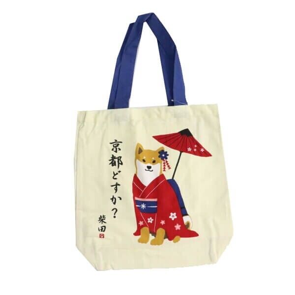 Shiba Inu "Shibata san" Cotton A4 size Tote Bag : Kyoto.