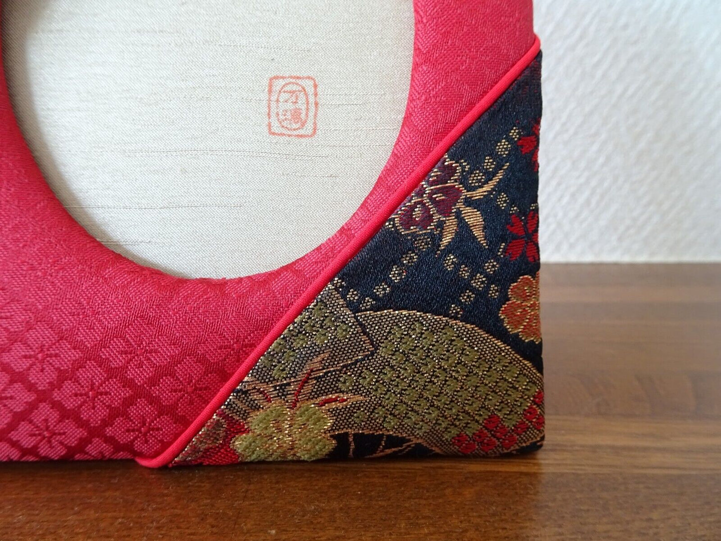 Handcrafted Japanese Kimono Photo Frame, Red, Unique Oriental Decor Gift Item