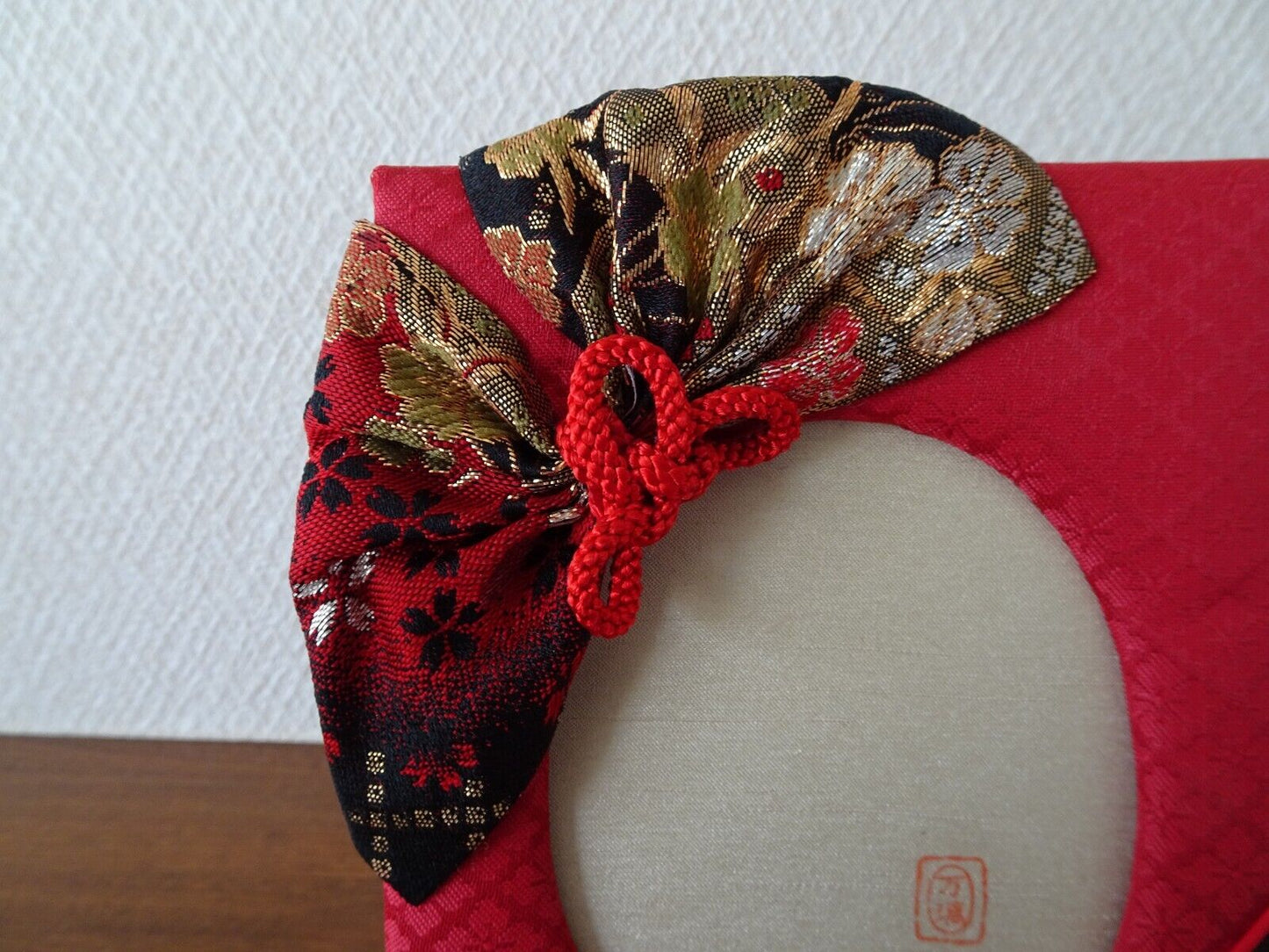 Handcrafted Japanese Kimono Photo Frame, Red, Unique Oriental Decor Gift Item