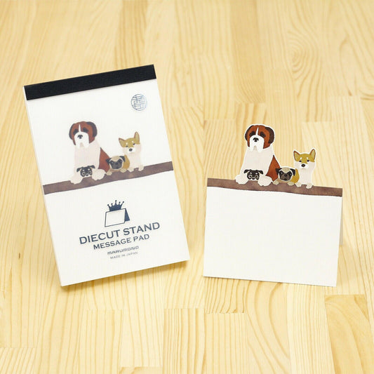 Dog design Pop-Up Die-Cut Standing Up Message Cards Book Note Pad - 50 sheets