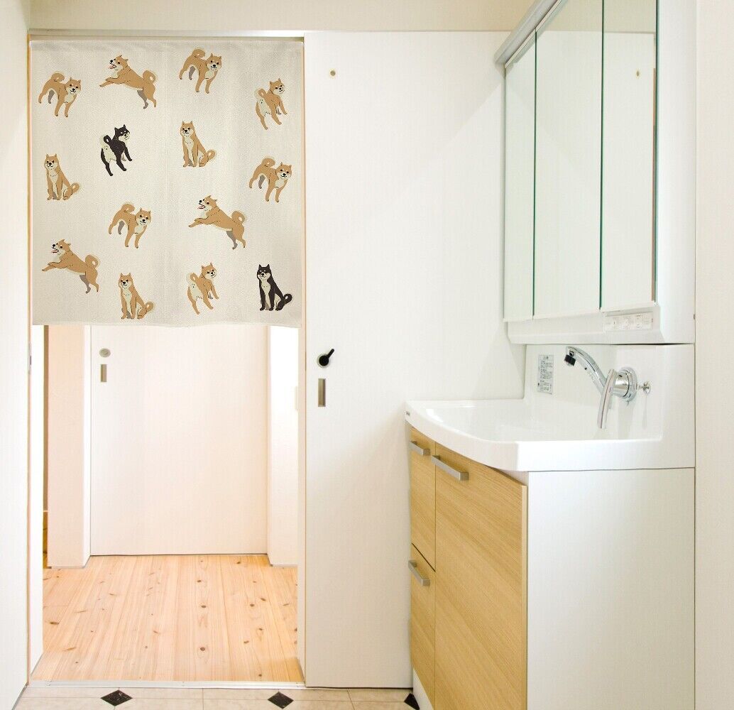 Made to order Short Size Japanese Noren Door Curtain - Shiba inu Design NEW