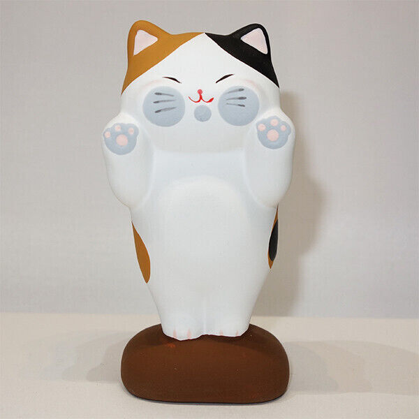 Squishy-Faced Cat Ceramic Toy Decoration Window Decor Ornament RYUKODO Japan