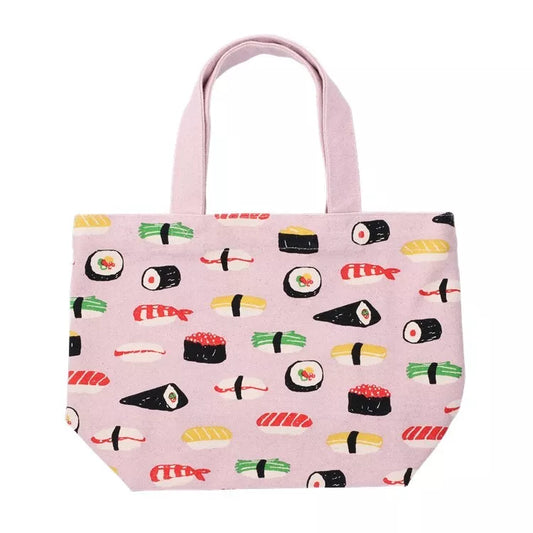 FRIENDSHILL Japanese Sushi Design Cotton Canvas Mini Tote Bag Lunch Bag