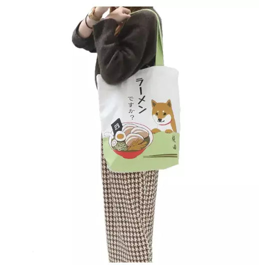 FRIENDSHILL, Japan Shiba Inu "Shibata san" A4 size Cotton Tote Bag : Ramen