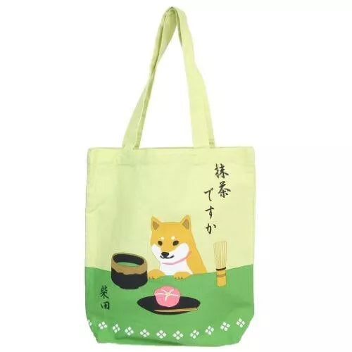 FRIENDSHILL Shiba Inu "Shibata san" Cotton A4 size Tote Bag : Tea Ceremony