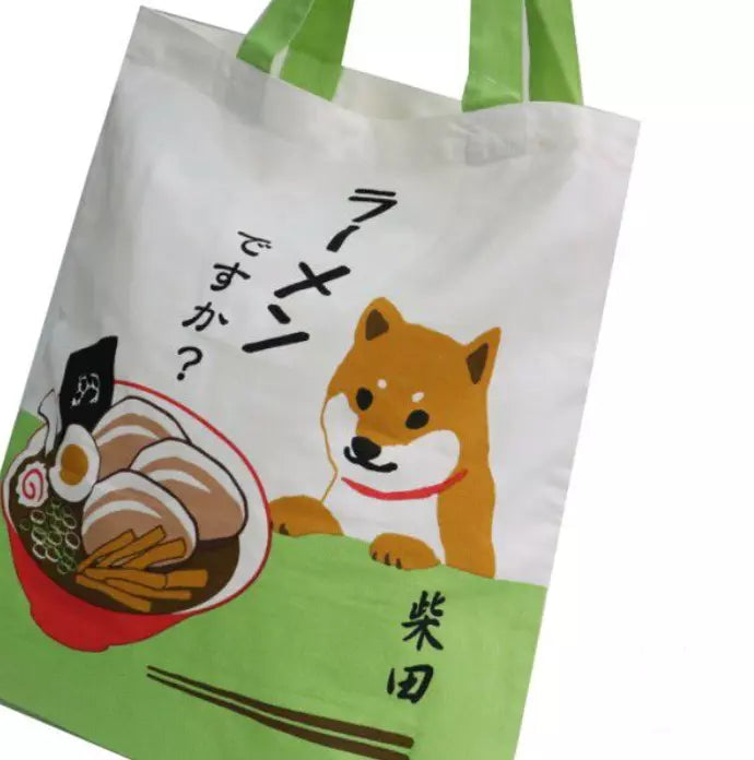 FRIENDSHILL, Japan Shiba Inu "Shibata san" A4 size Cotton Tote Bag : Ramen